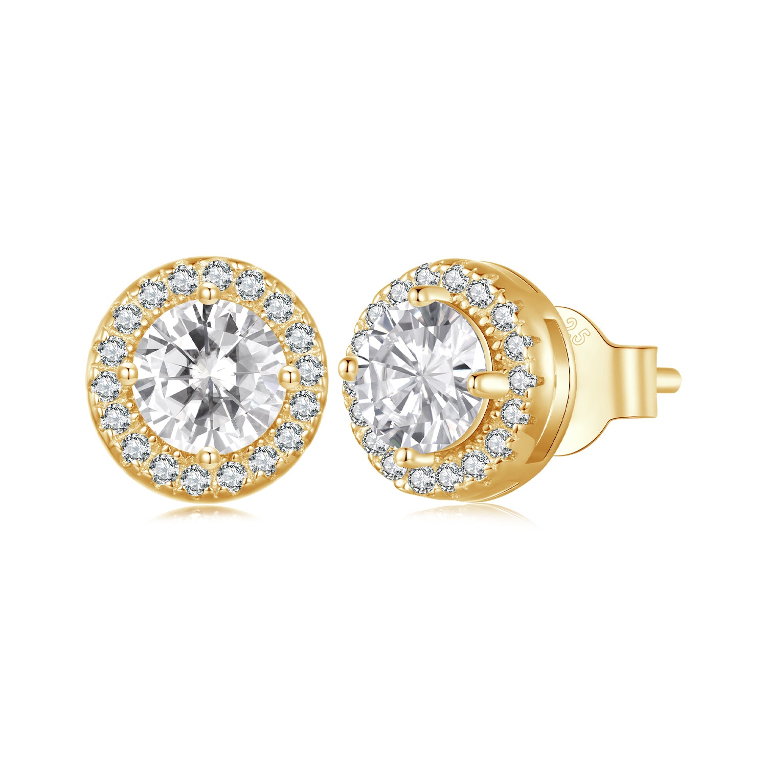 CZ Gold Circle Stud Earrings - Lullaboo