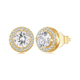 CZ Gold Circle Stud Earrings - Lullaboo