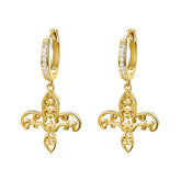 Gold Iris Dangly Earrings - Lullaboo