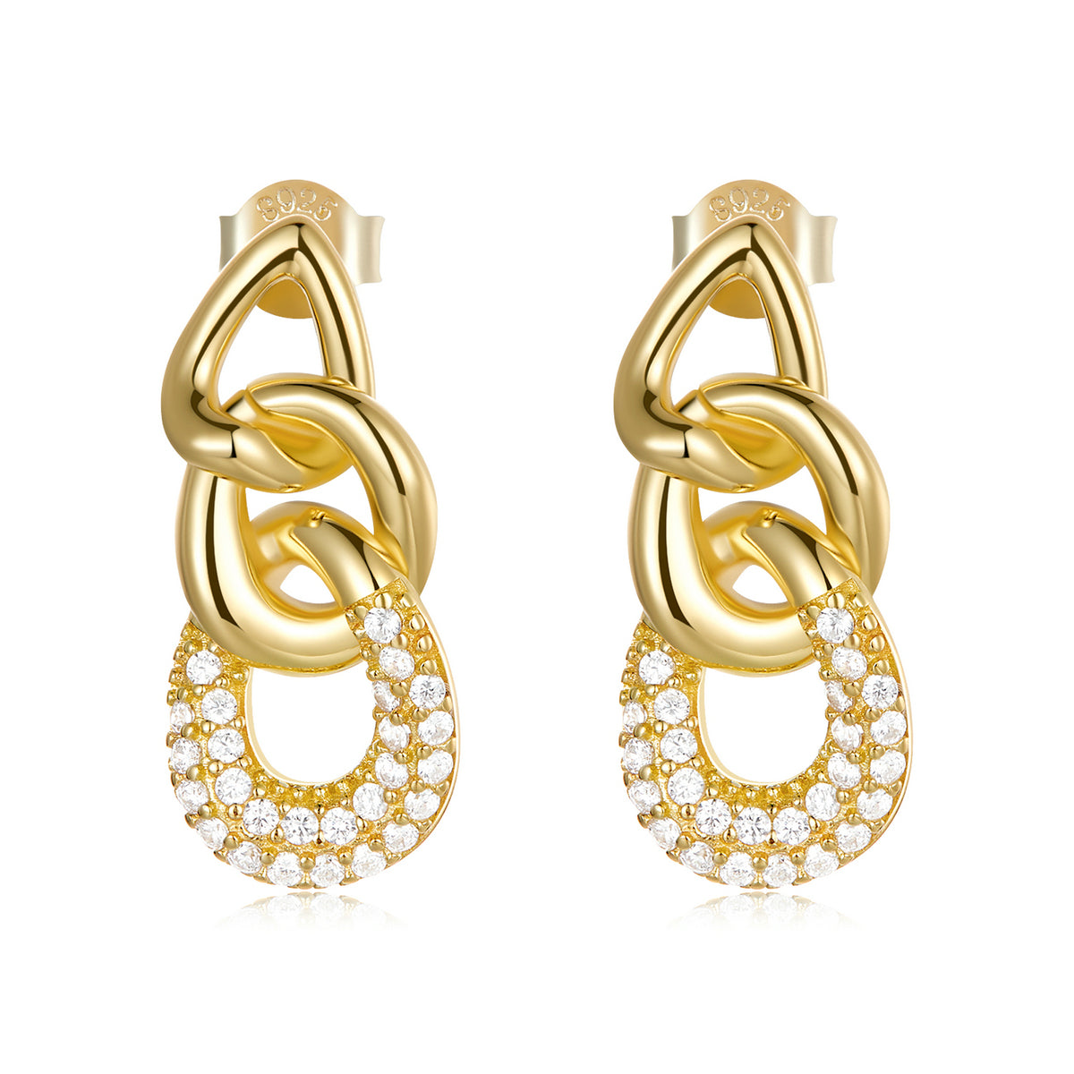 Gold Triple Drop Earrings - Lullaboo