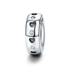 Simple Heart & CZ Spacer Charm