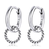 Silver Circle Dangle Hoop Earrings - Lullaboo