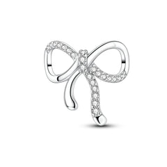 CZ Silver Bow Charm - Lullaboo