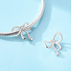CZ Silver Bow Charm - Lullaboo