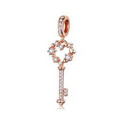 Rose Gold Key Dangle Charm - Lullaboo