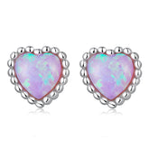 Opal Heart Stud Earrings - Lullaboo