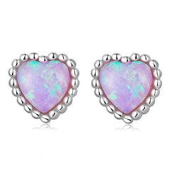 Opal Heart Stud Earrings - Lullaboo