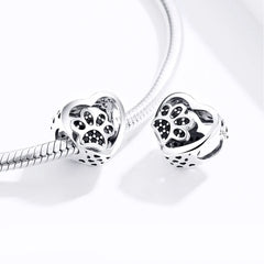 Black Paw Heart Charm - Lullaboo