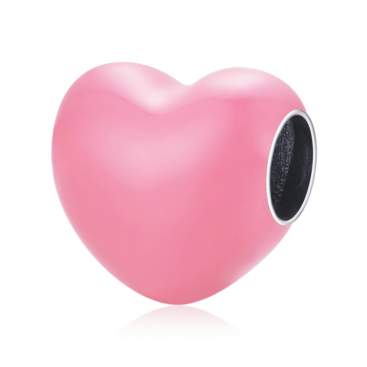Pink Enamel Heart Charm - Lullaboo