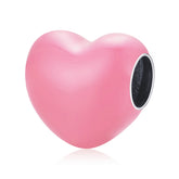 Pink Enamel Heart Charm - Lullaboo