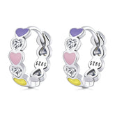 Rainbow Heart Hoop Earrings - Lullaboo