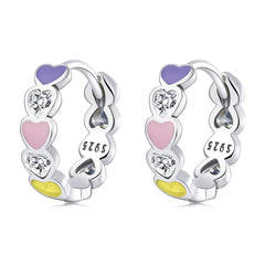 Rainbow Heart Hoop Earrings - Lullaboo