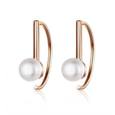 Rose Gold Pearl Drop Earrings - Lullaboo