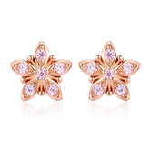Rose Gold & Pink Star Stud Earrings