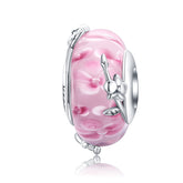 Pink Flower Glass Bead - Lullaboo