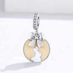 Rabbit With Bow Dangle Charm - Lullaboo