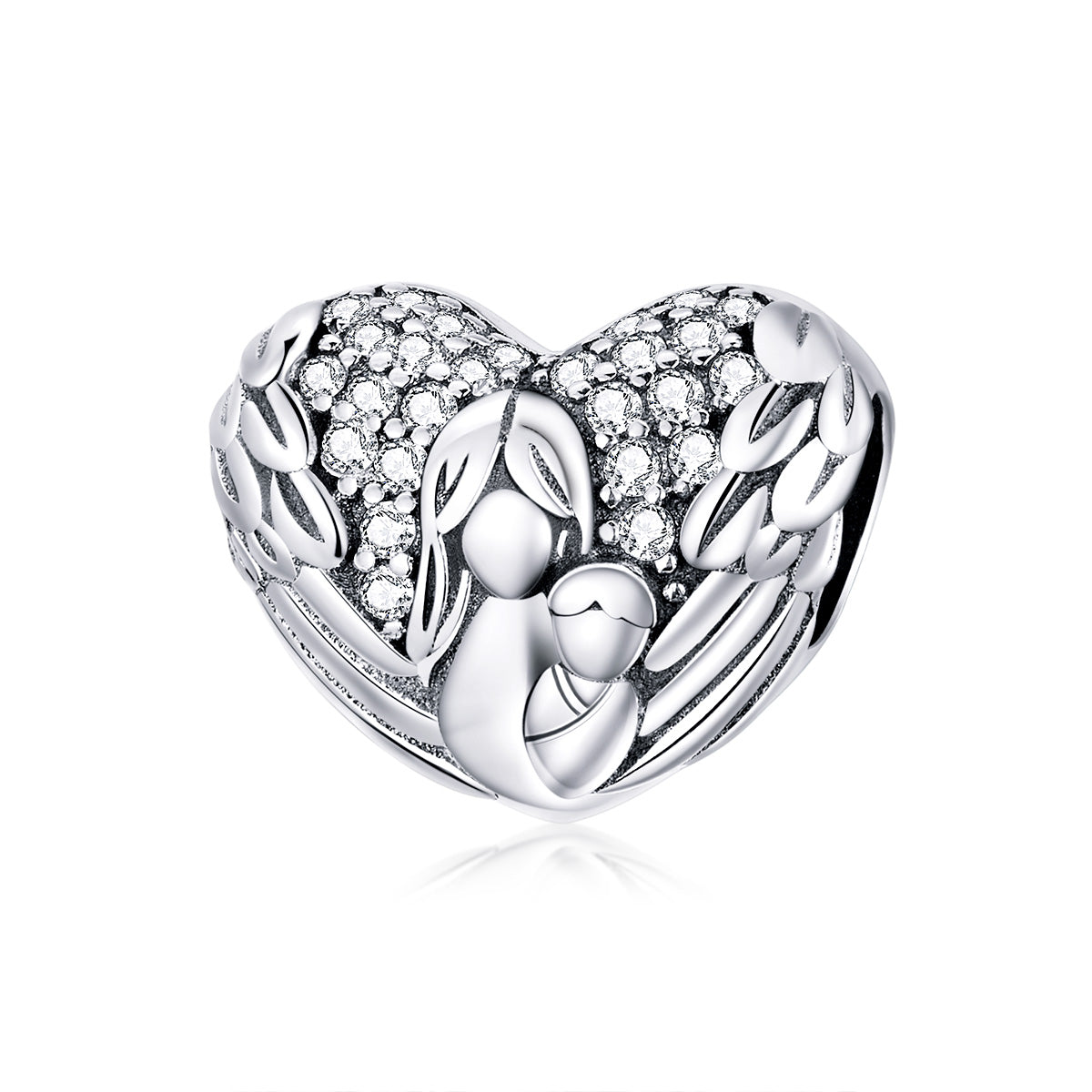 Angel & Baby Heart Charm - Lullaboo