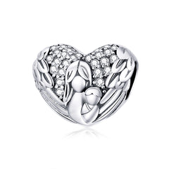 Angel & Baby Heart Charm - Lullaboo