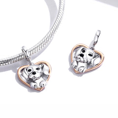 Dog Heart Dangle Charm - Lullaboo