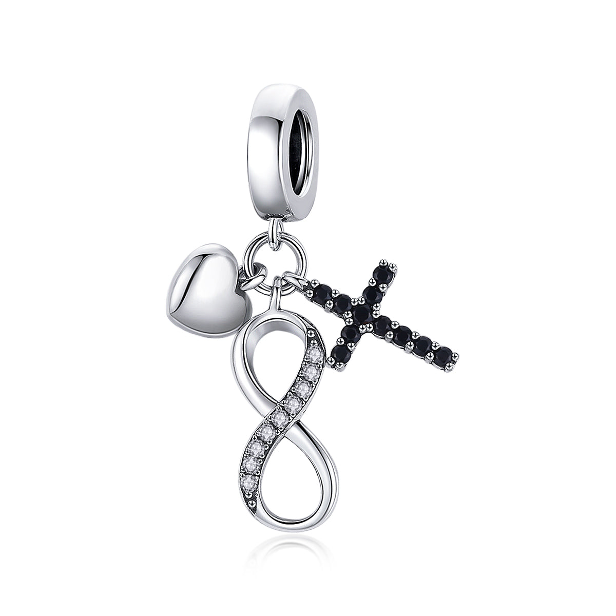 Infinity Cross & Heart Dangle Charm - Lullaboo