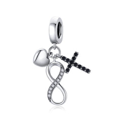 Infinity Cross & Heart Dangle Charm - Lullaboo
