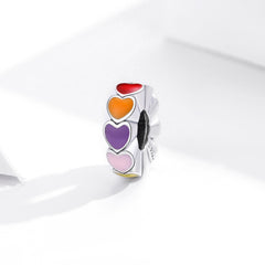 Colourful Heart Spacer Charm - Lullaboo