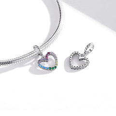 Rainbow Heart Dangle Charm - Lullaboo