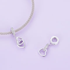 Soulmates Interlocking Heart Pendant Charm - Lullaboo