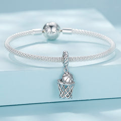 Basketball & Hoop Dangle Charm - Lullaboo