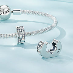 Silver Heart & CZ Clip Charm - Lullaboo