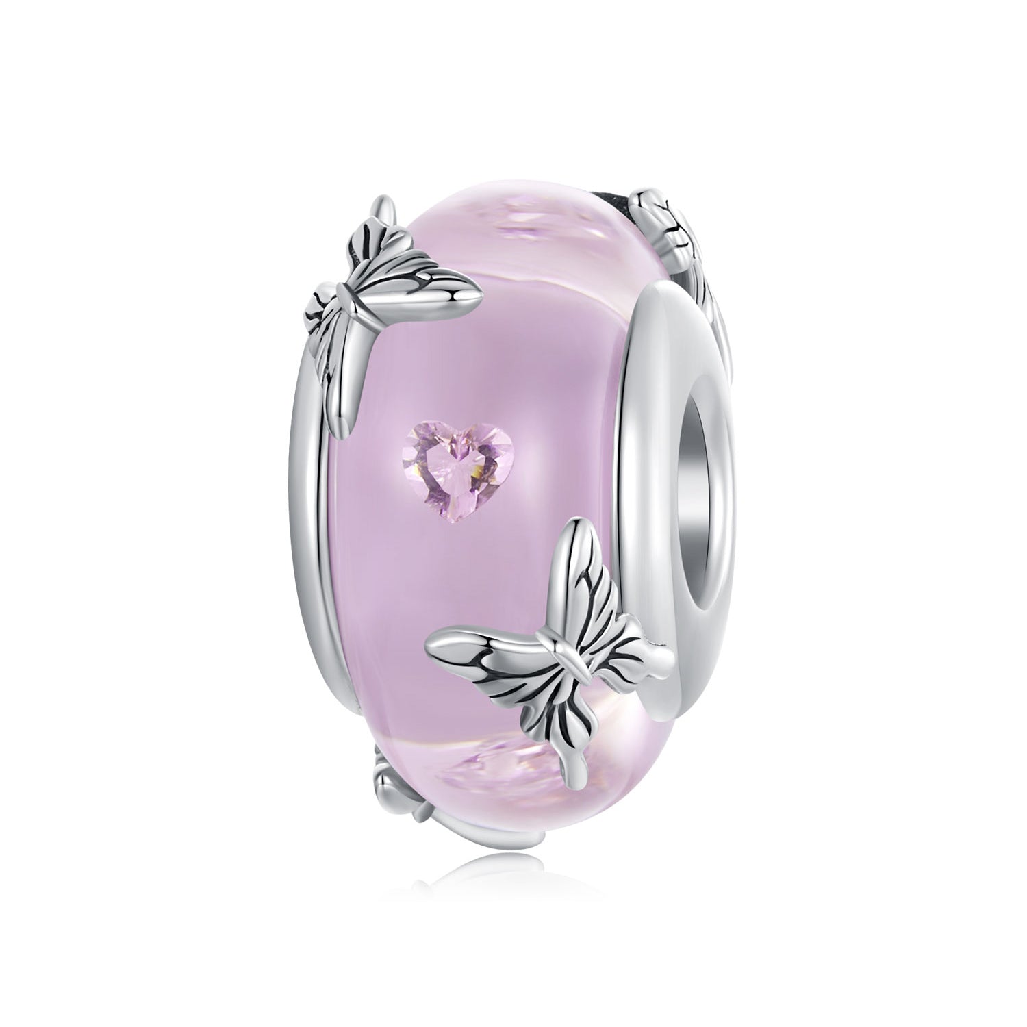 Pink Butterfly Glass Bead - Lullaboo