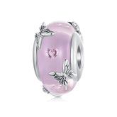 Pink Butterfly Glass Bead - Lullaboo