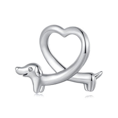 Dachshund Heart Charm - Lullaboo