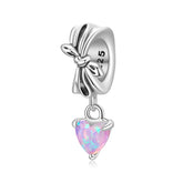 Bow & Pink Heart Charm - Lullaboo
