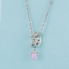 Bow & Pink Heart Charm - Lullaboo