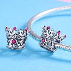 Crown with Pink Jewels Charm - Lullaboo