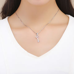 Key With Pink Gem Dangle Charm - Lullaboo