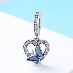 Butterfly Heart Pendant Charm - Lullaboo