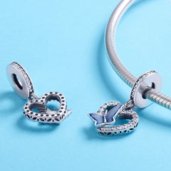 Butterfly Heart Pendant Charm - Lullaboo