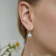 White Long Pearl Drop Earrings - Lullaboo