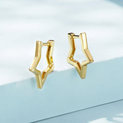 Gold Star Hoop Earrings - Lullaboo
