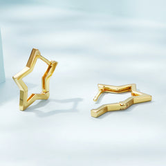 Gold Star Hoop Earrings - Lullaboo