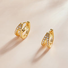 Glam Gold Double Hoop Earrings - Lullaboo