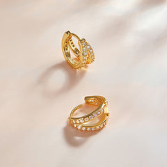 Glam Gold Double Hoop Earrings - Lullaboo