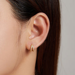 Glam Gold Double Hoop Earrings - Lullaboo