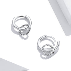 Silver Circle Dangle Hoop Earrings - Lullaboo