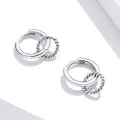 Silver Circle Dangle Hoop Earrings - Lullaboo