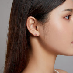 Petite Gold Triangle Stud Earrings