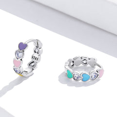 Rainbow Heart Hoop Earrings - Lullaboo