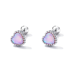 Opal Heart Stud Earrings - Lullaboo